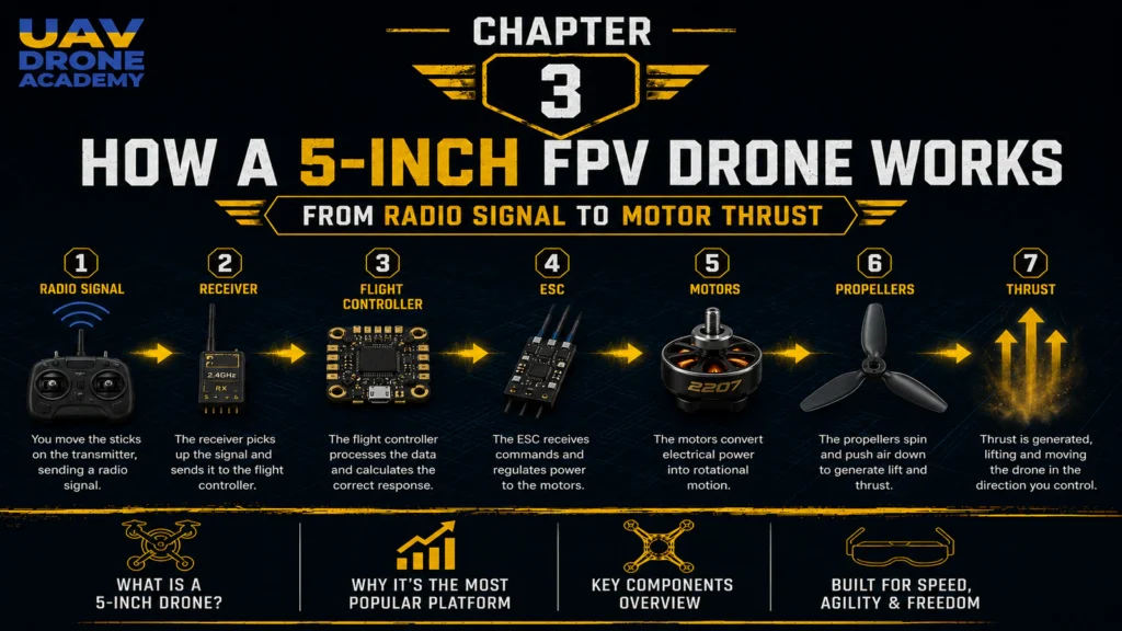 Chapter 3: How a 5-Inch FPV Drone Works - From Radio Signal to Motor Thrust